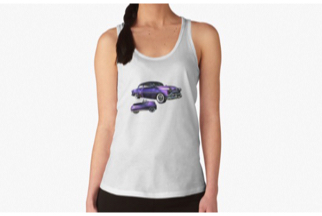 Classic cars printed on women's tank tops